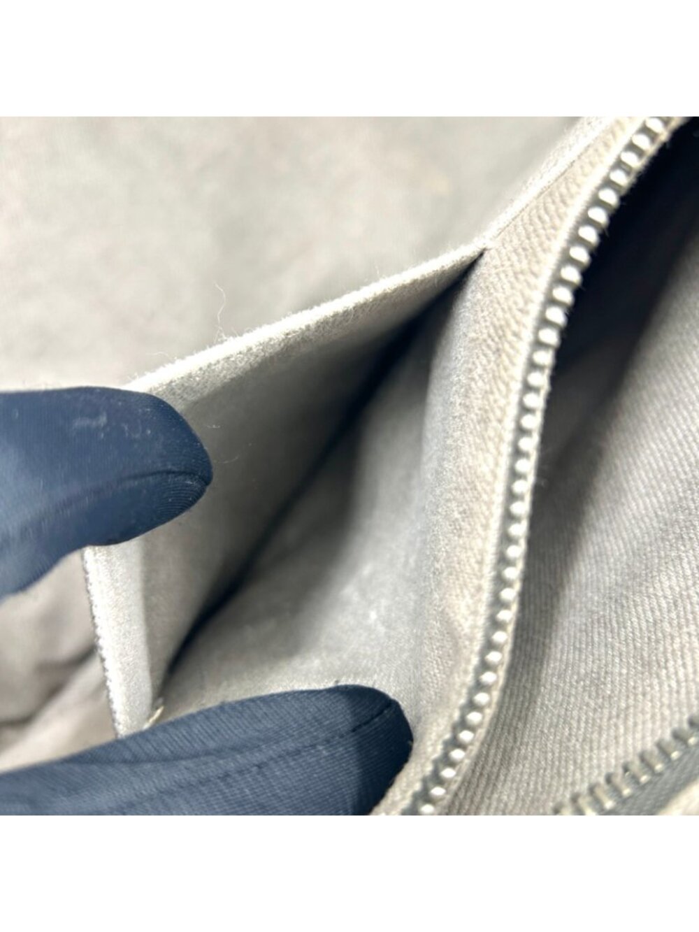 Prada Canapa Denim Canvas Light Gray Tote Silver - Picture 14 of 15
